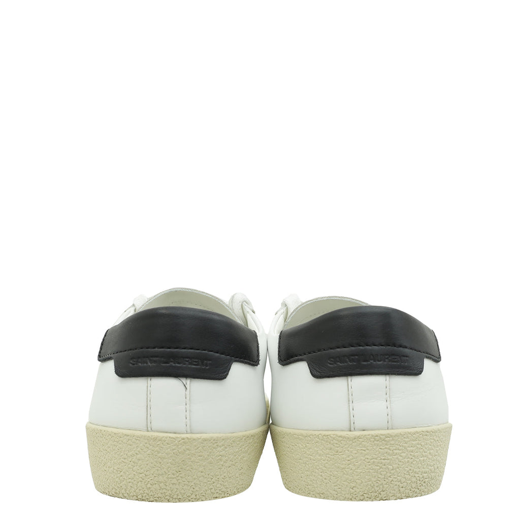 YSL White Court Classic sl/06 Embroidred Sneaker 40.5