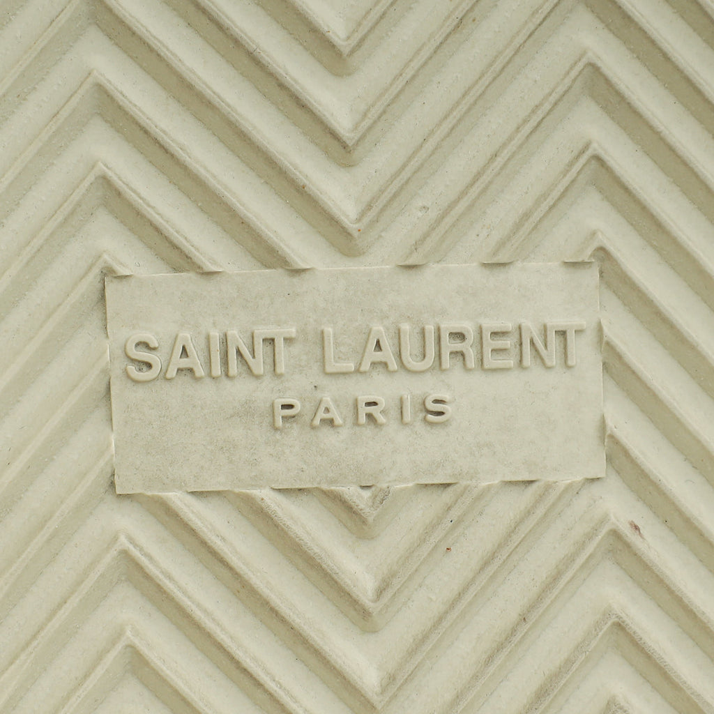 YSL White Court Classic sl/06 Embroidred Sneaker 40.5
