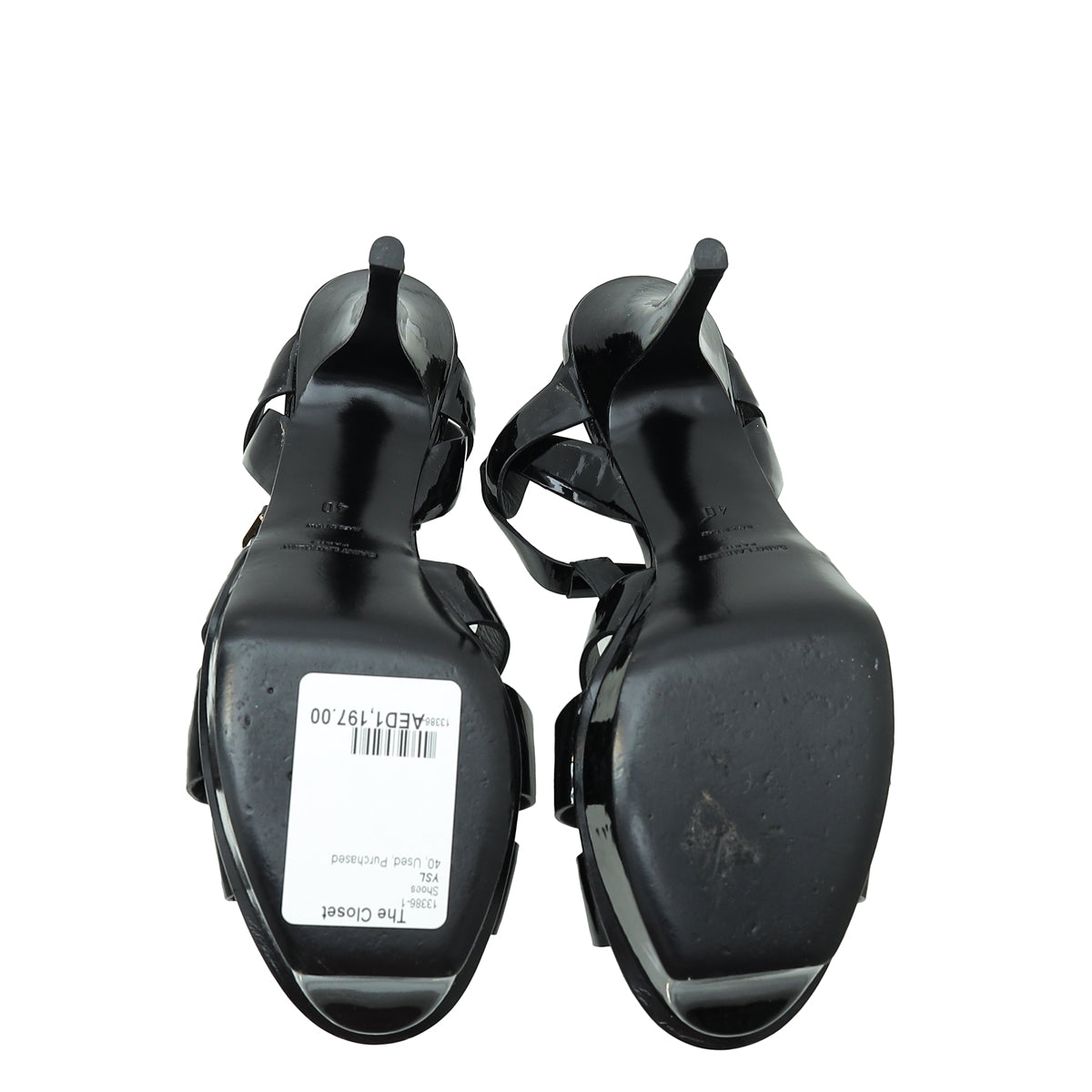 YSL Black Tribute Sandal 40