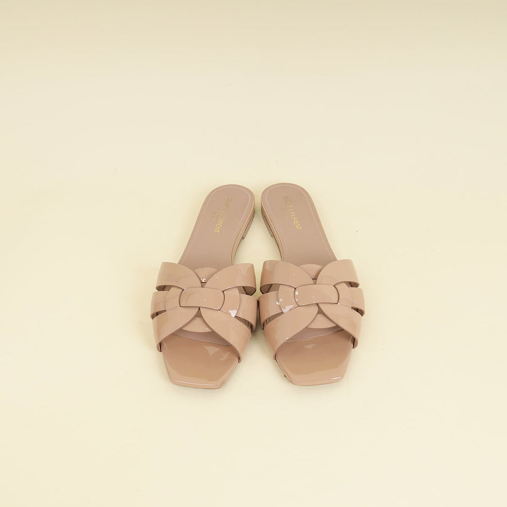 YSL Nude Tribute Flat Sandals 40