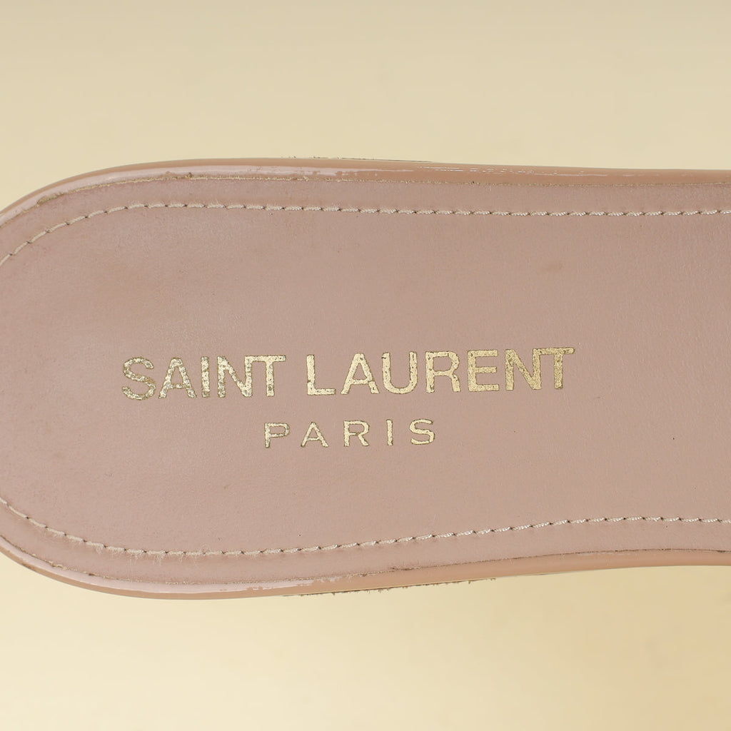 YSL Nude Tribute Flat Sandals 40