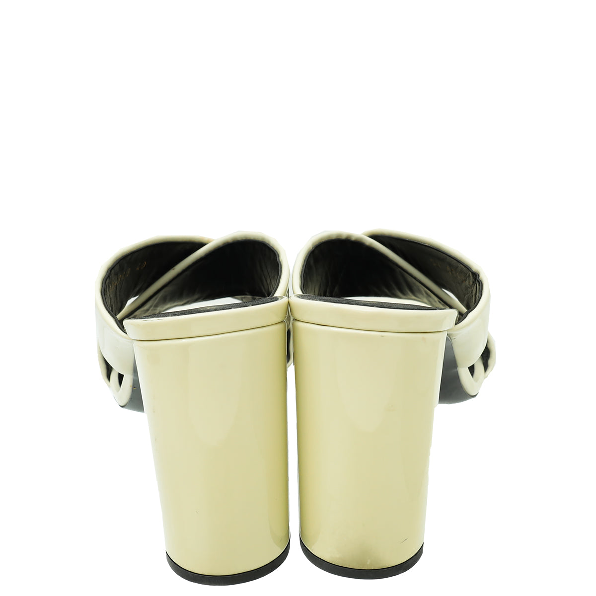 YSL Vintage White Loulou Criss Cross Mules 40