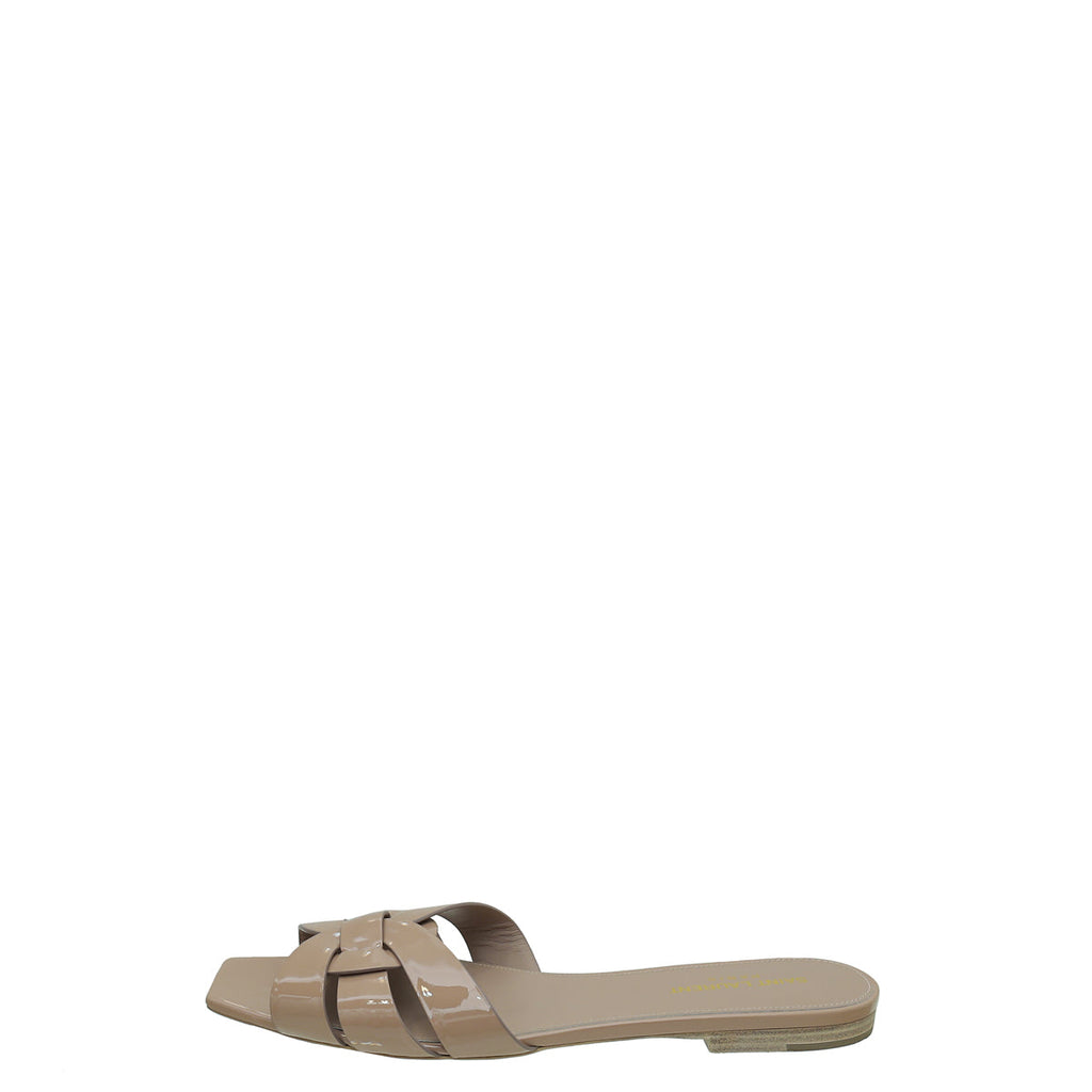 YSL Nude Tribute Flat Sandals 40