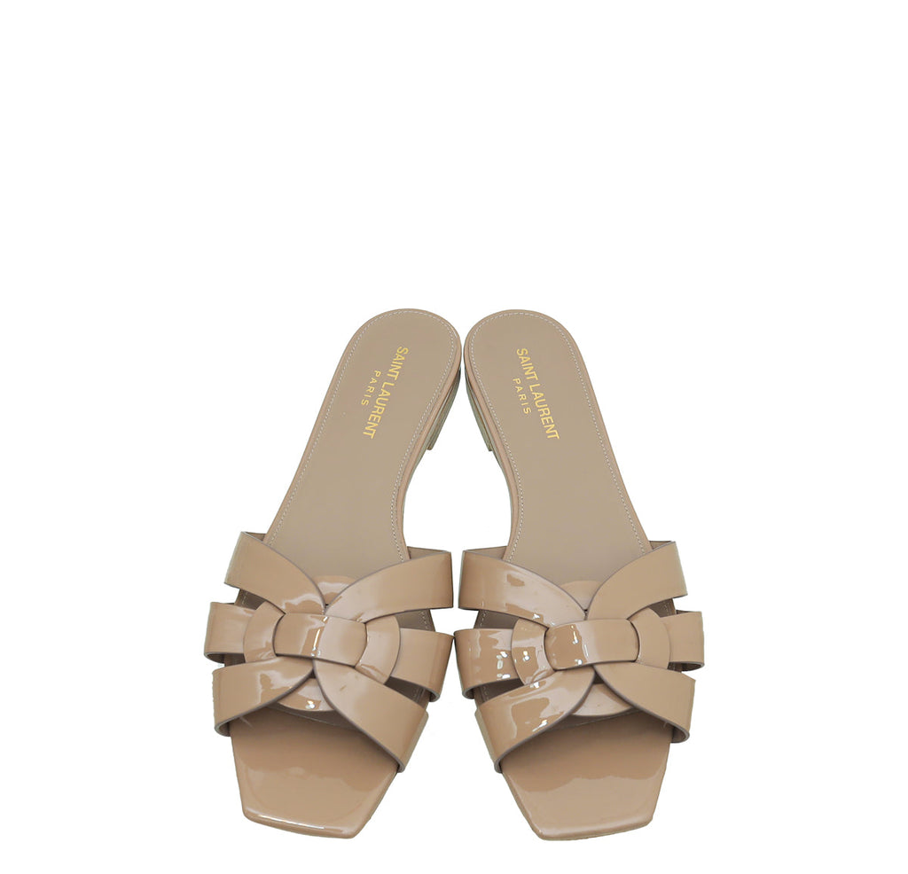 YSL Nude Tribute Flat Sandals 40