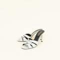 YSL Light Grey Tribute Studs Mules 40