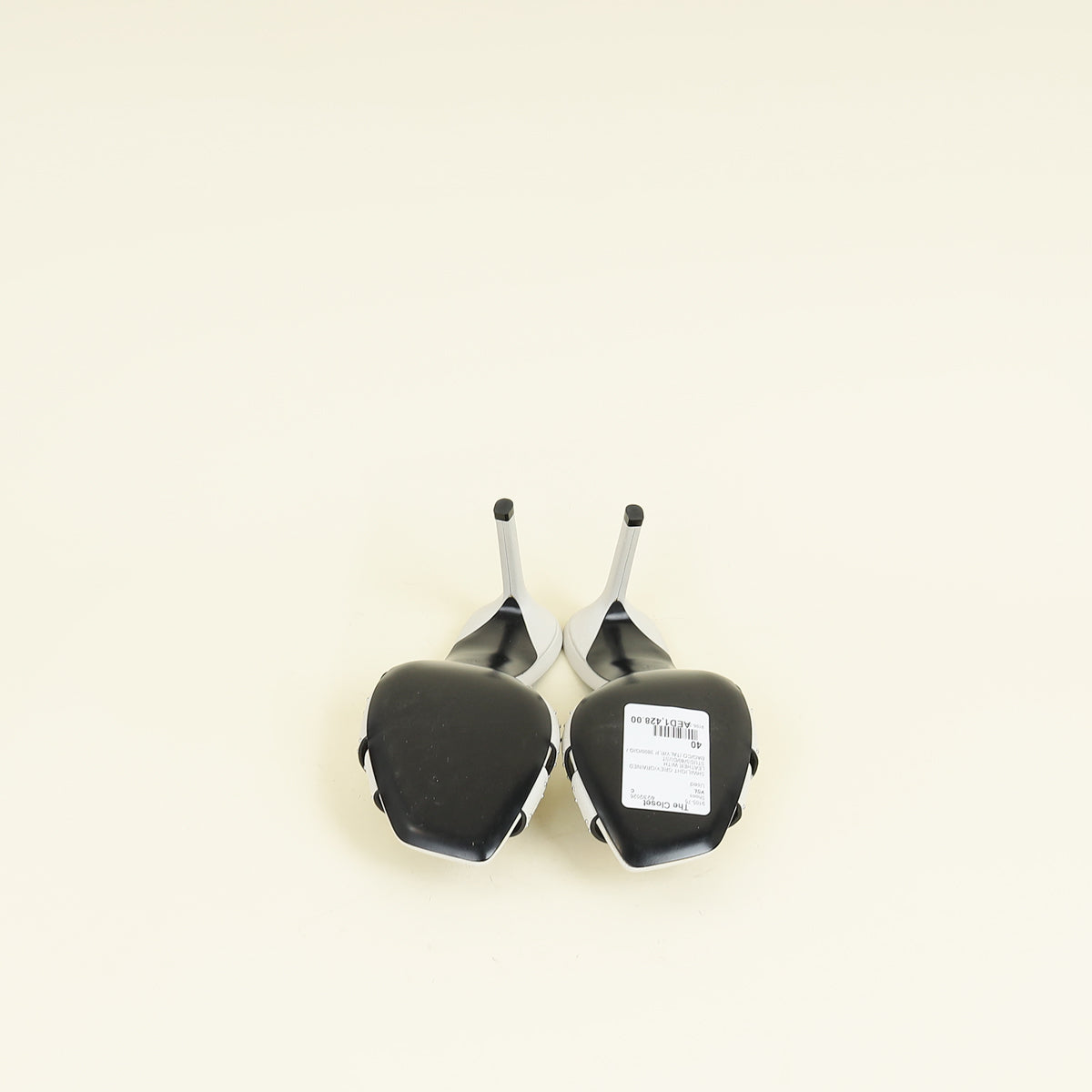 YSL Light Grey Tribute Studs Mules 40