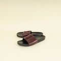 YSL Burgundy Joan Slide Sandals 41