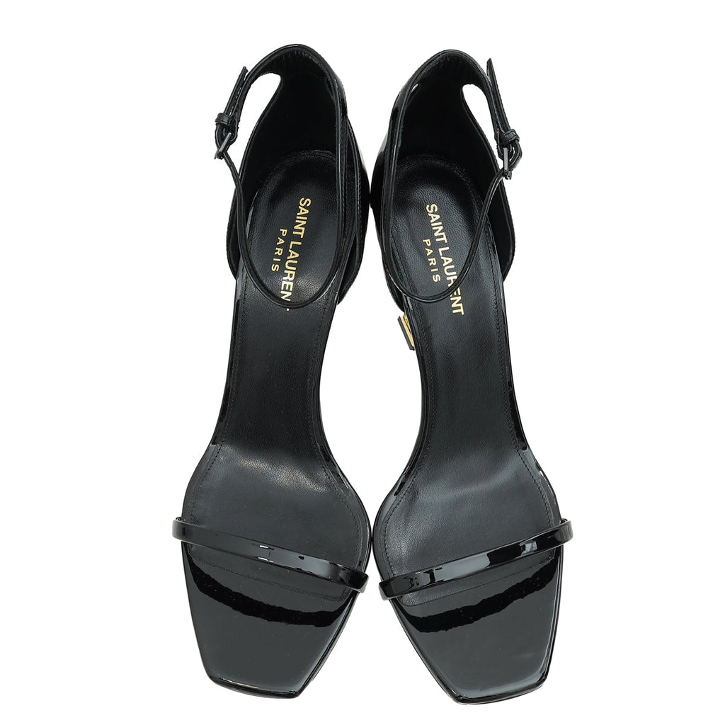 YSL Black Opyum Ankle Strap Sandal 41