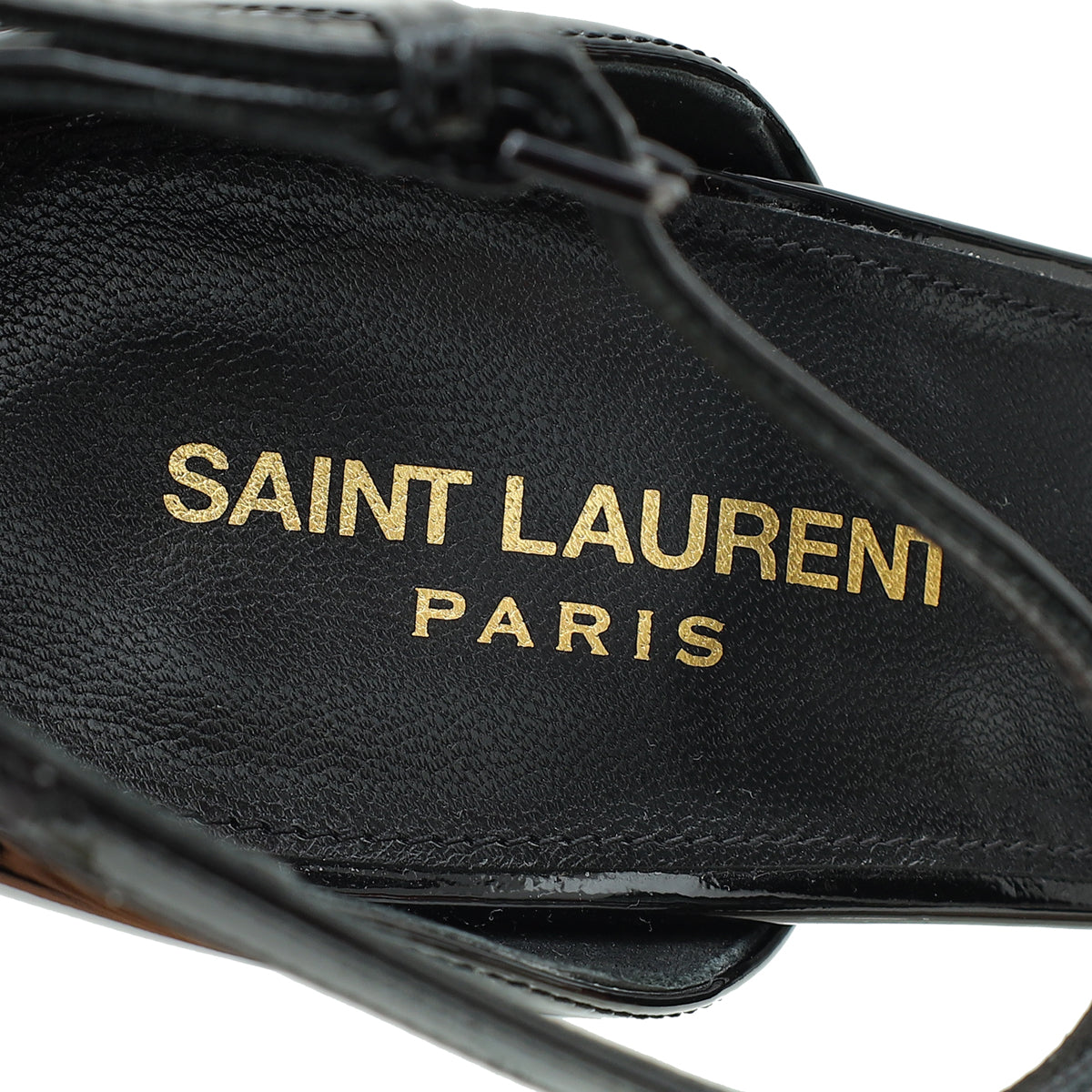 YSL Black Opyum Ankle Strap Sandal 41