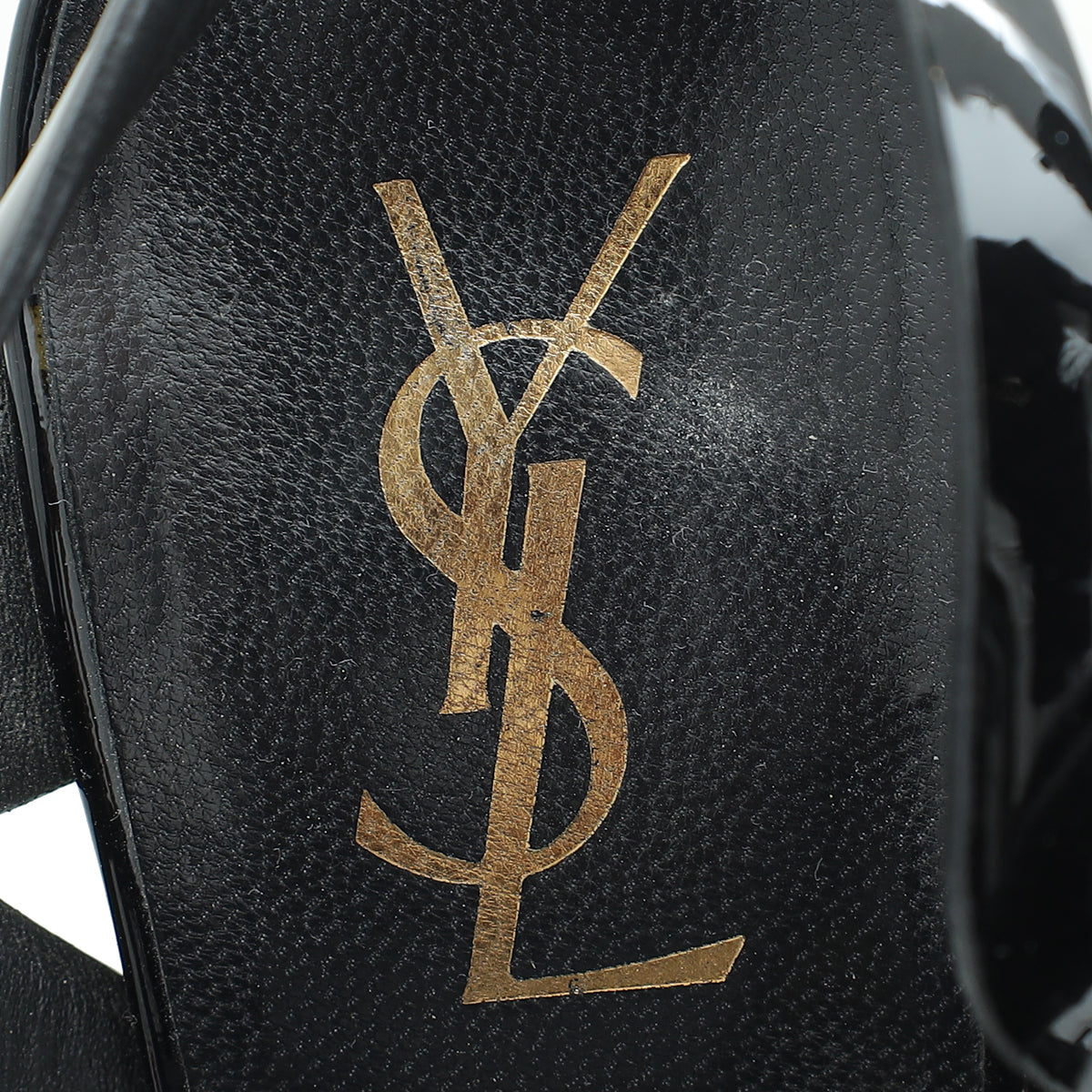 YSL Black Mid Heel Tribute Sandals 41