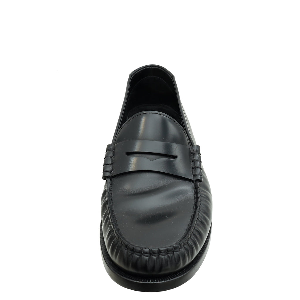 YSL Black Le Monogram Penny Loafers 41