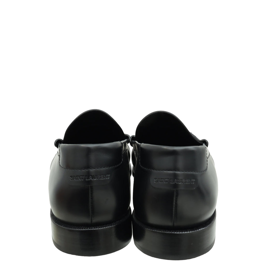YSL Black Le Monogram Penny Loafers 41