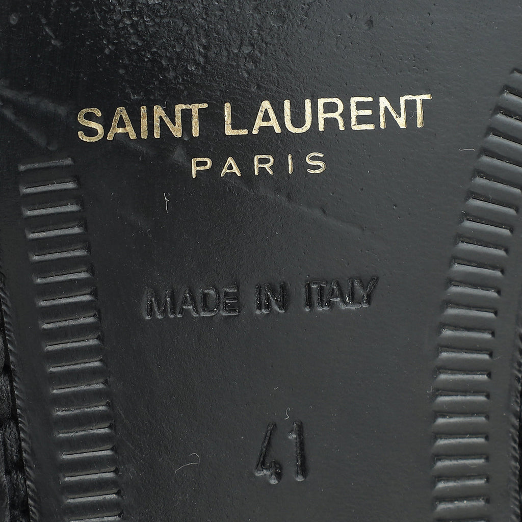 YSL Black Le Monogram Penny Loafers 41