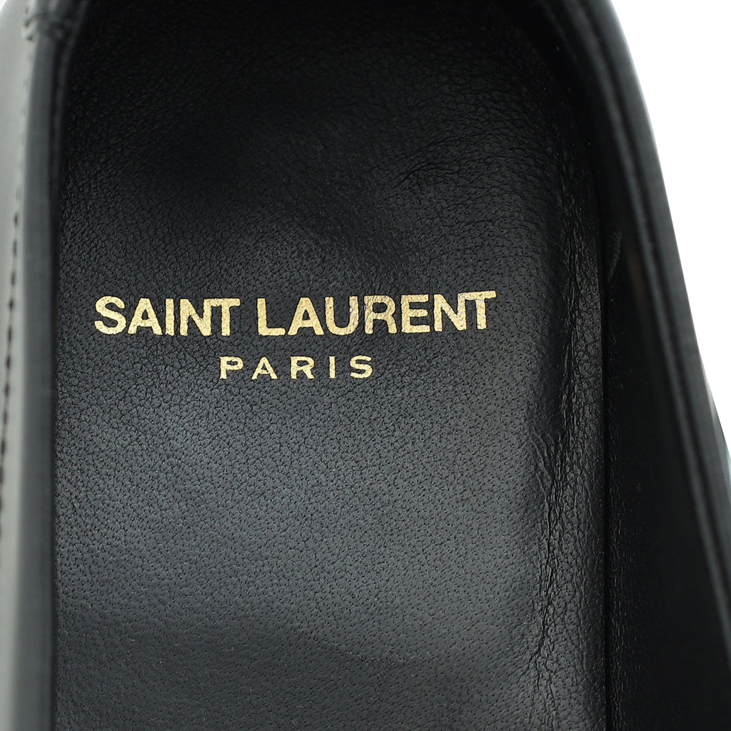 YSL Black Le Monogram Penny Loafers 41