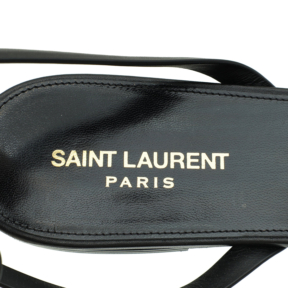 YSL Black Tribute Ankle Strap Flat Sandals 42