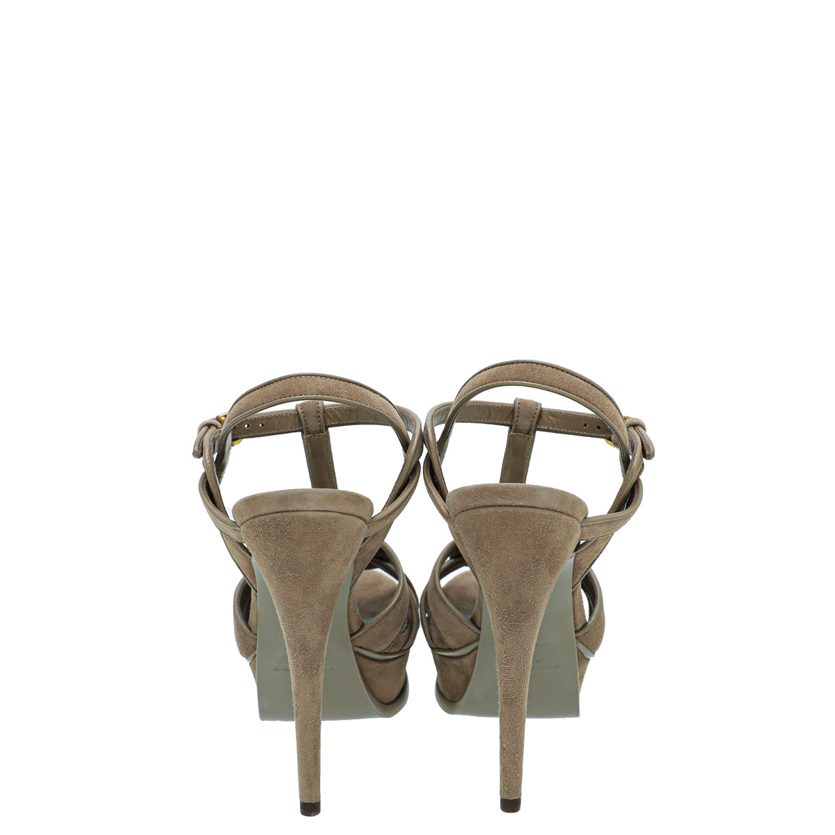 YSL Brown High Heeled Tribute Sandals 35.5