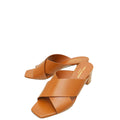 YSL Brown Loulou Criss Cross Mules 37.5