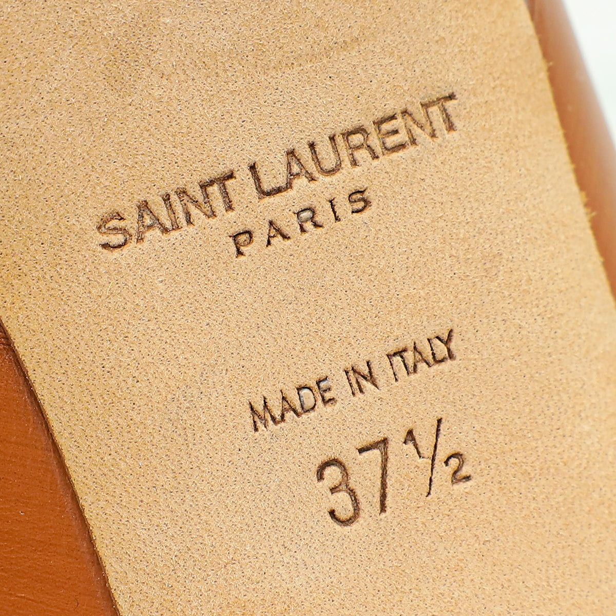 YSL Brown Loulou Criss Cross Mules 37.5
