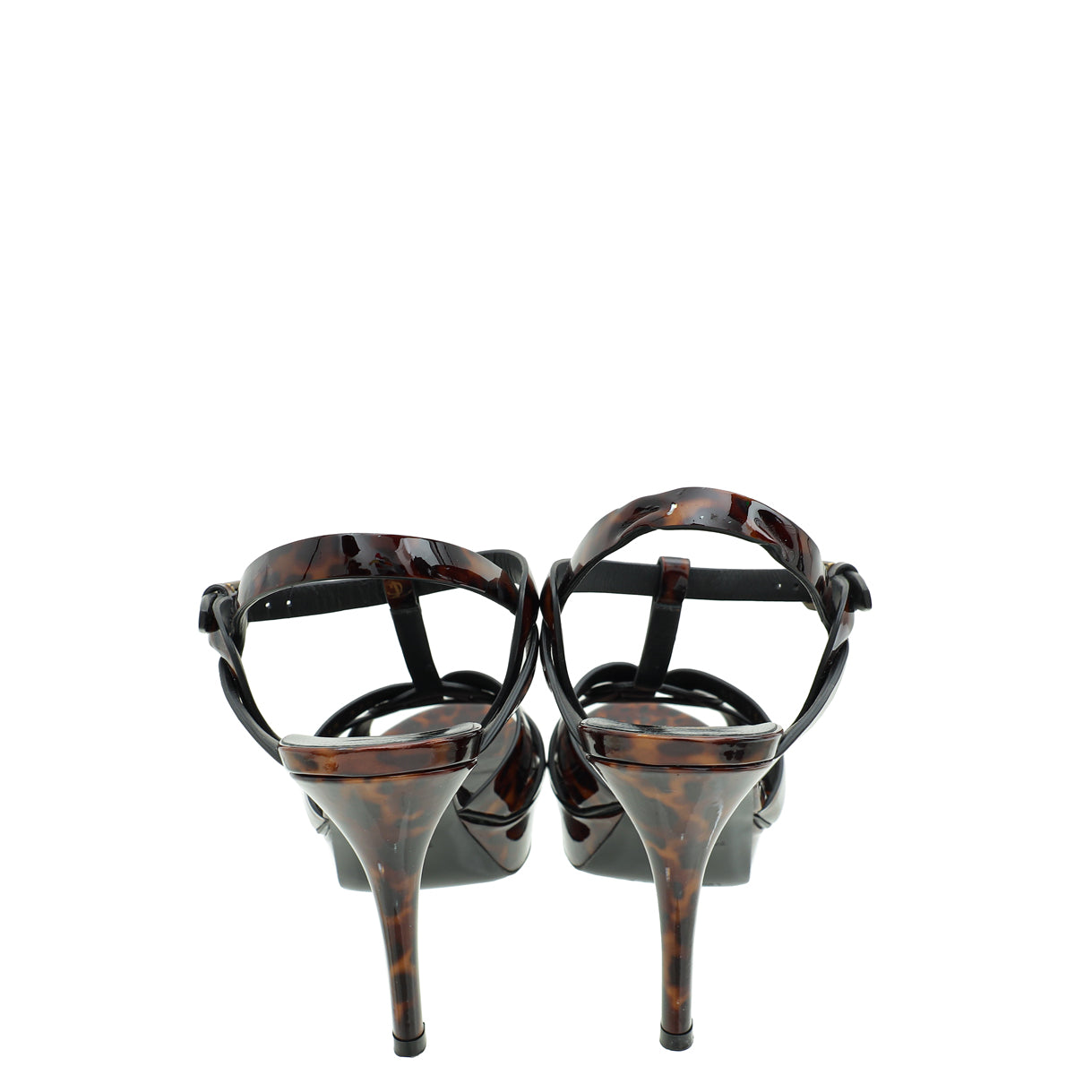 YSL Brown Tribute Sandal 37.5