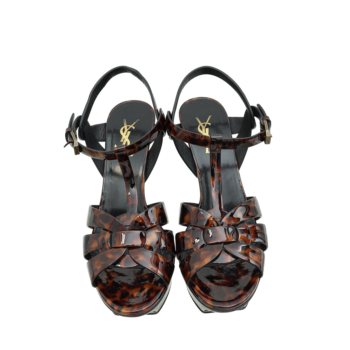 YSL Brown Tribute Sandal 37.5