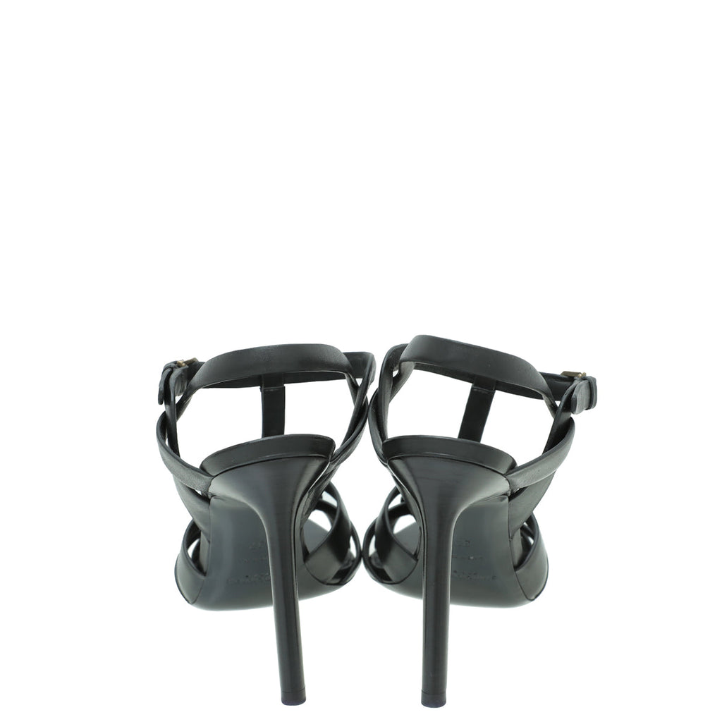 YSL Black Tribute Sandals 37
