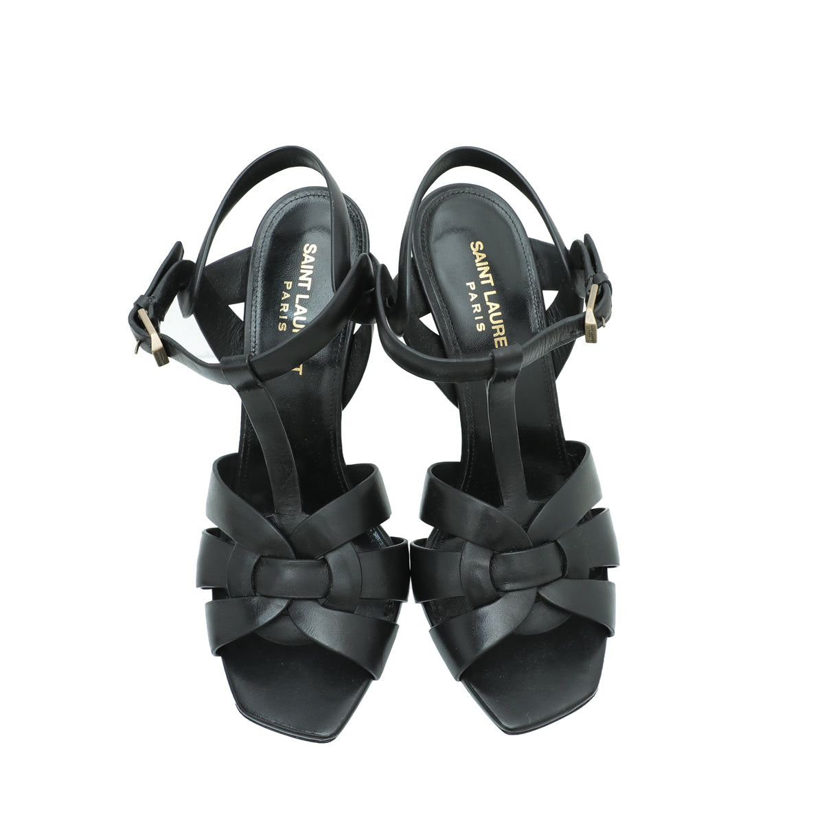 YSL Black Tribute Sandals 37