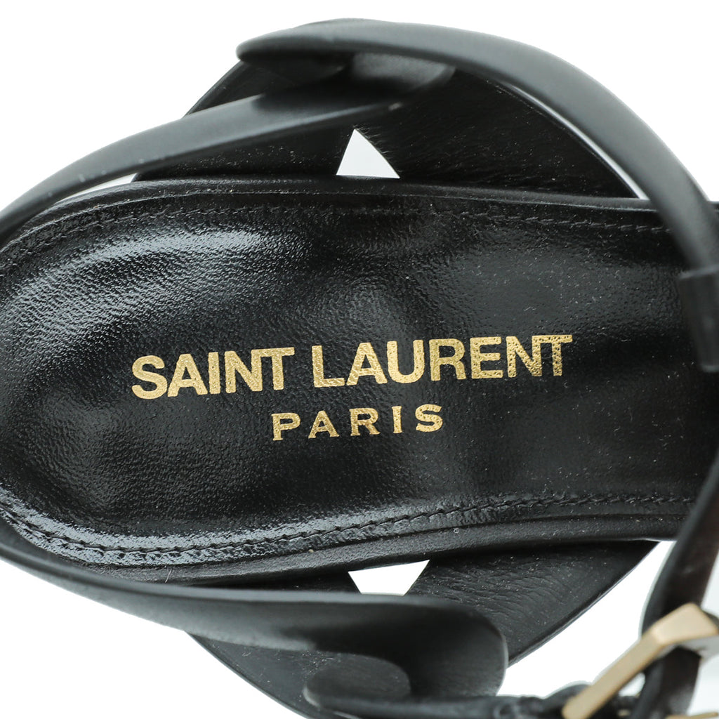 YSL Black Tribute Sandals 37