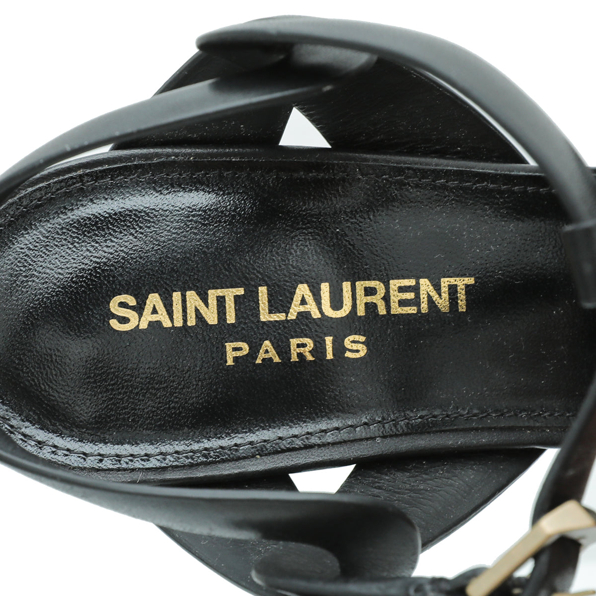 YSL Black Tribute Sandals 37