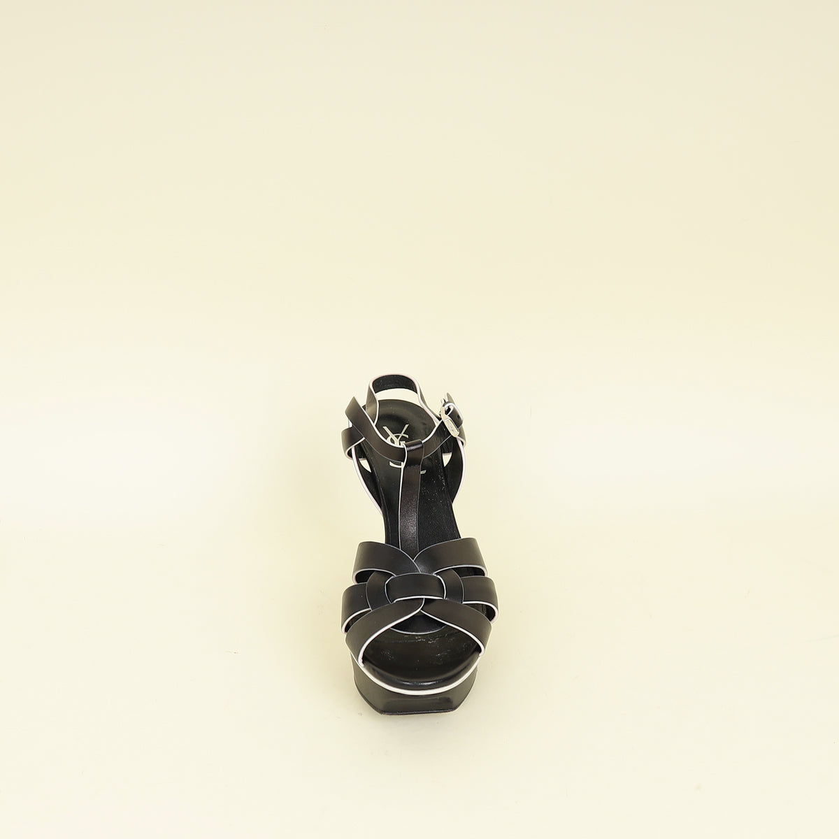 YSL Black Tribute Leather Sandal 37