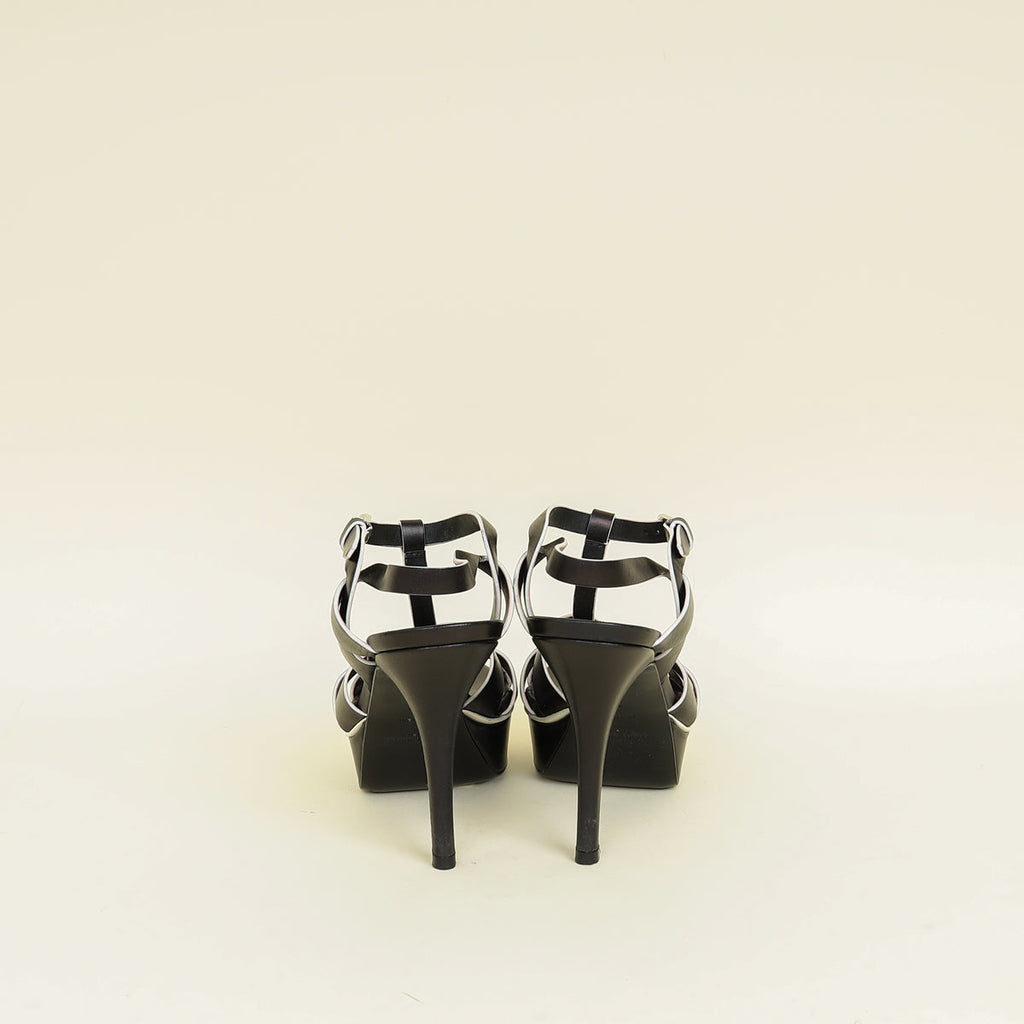 YSL Black Tribute Leather Sandal 37