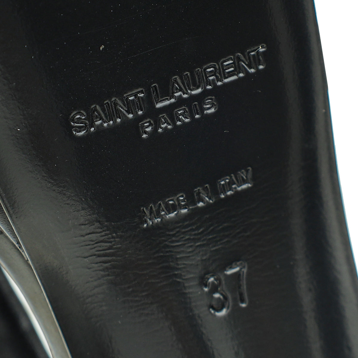YSL Black Jane Chain Pearl Platform Heeled Sandals 37