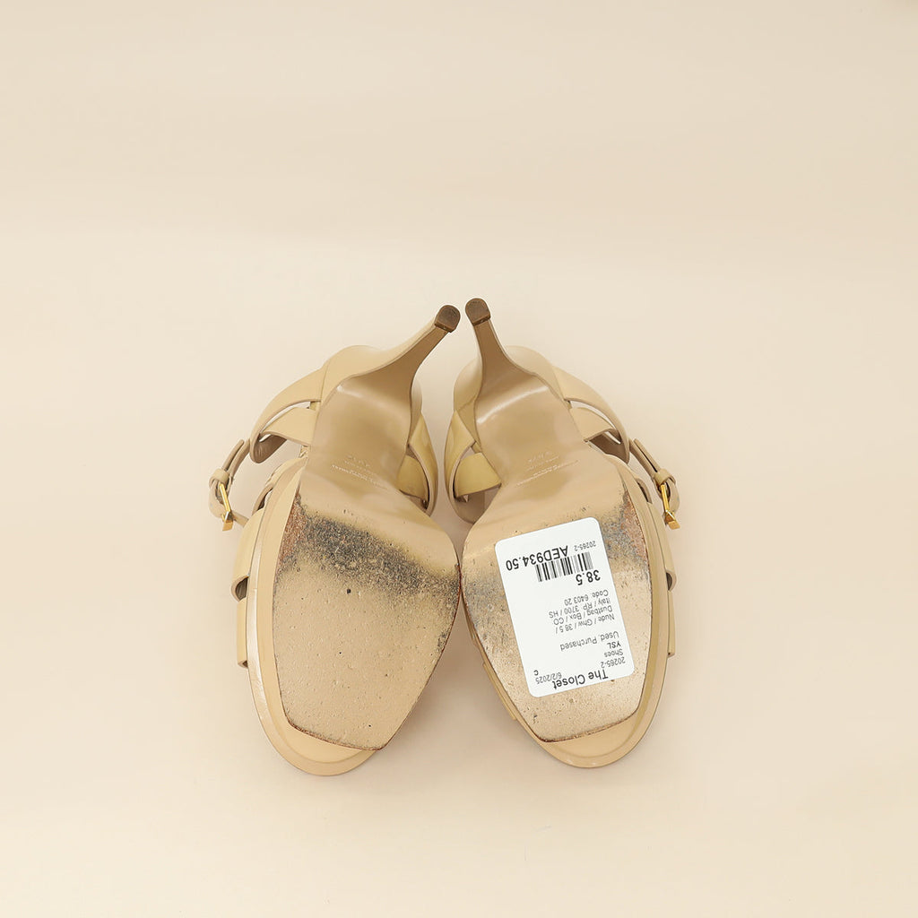 YSL Nude Tribute Sandals 38.5