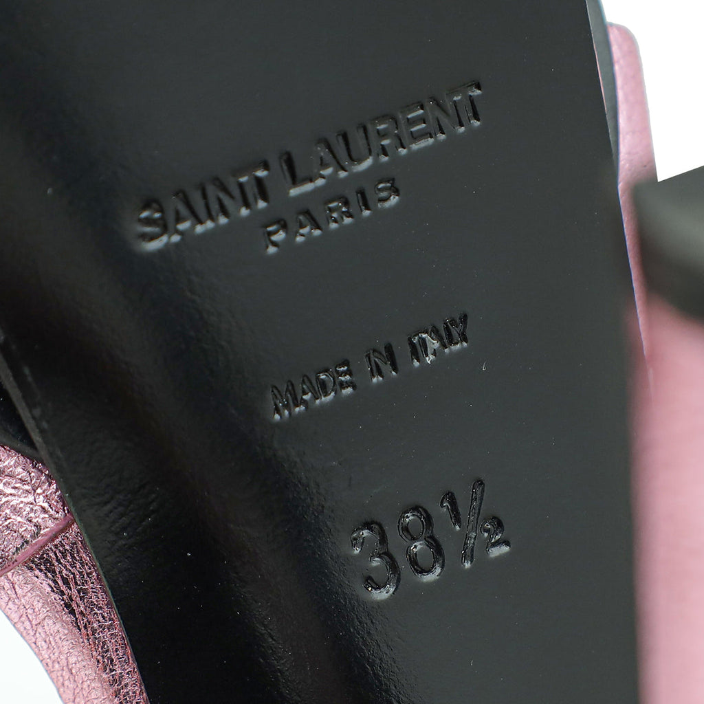 YSL Metallic Pink Tribute Sandal 38.5