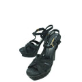 YSL Black Metallic Glitter Tribute Sandal 37