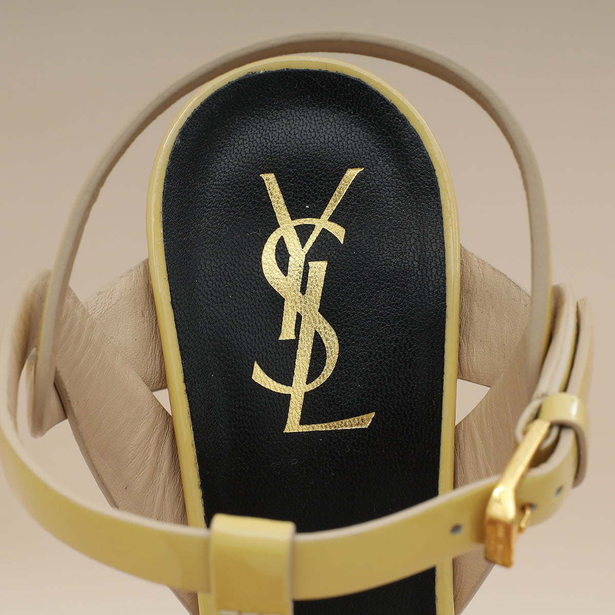 YSL Beige Tribute Sandals 38