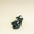 YSL Green High Heeled Tribute Sandals 39.5