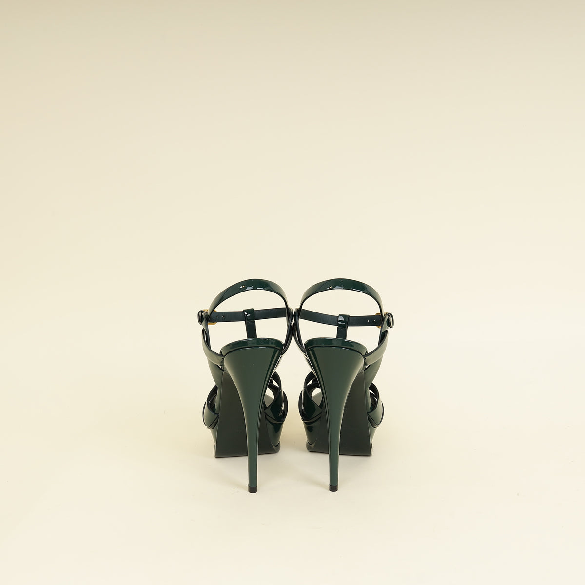 YSL Green High Heeled Tribute Sandals 39.5