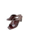 YSL Burgundy Loulou Criss Cross Sandals 39.5