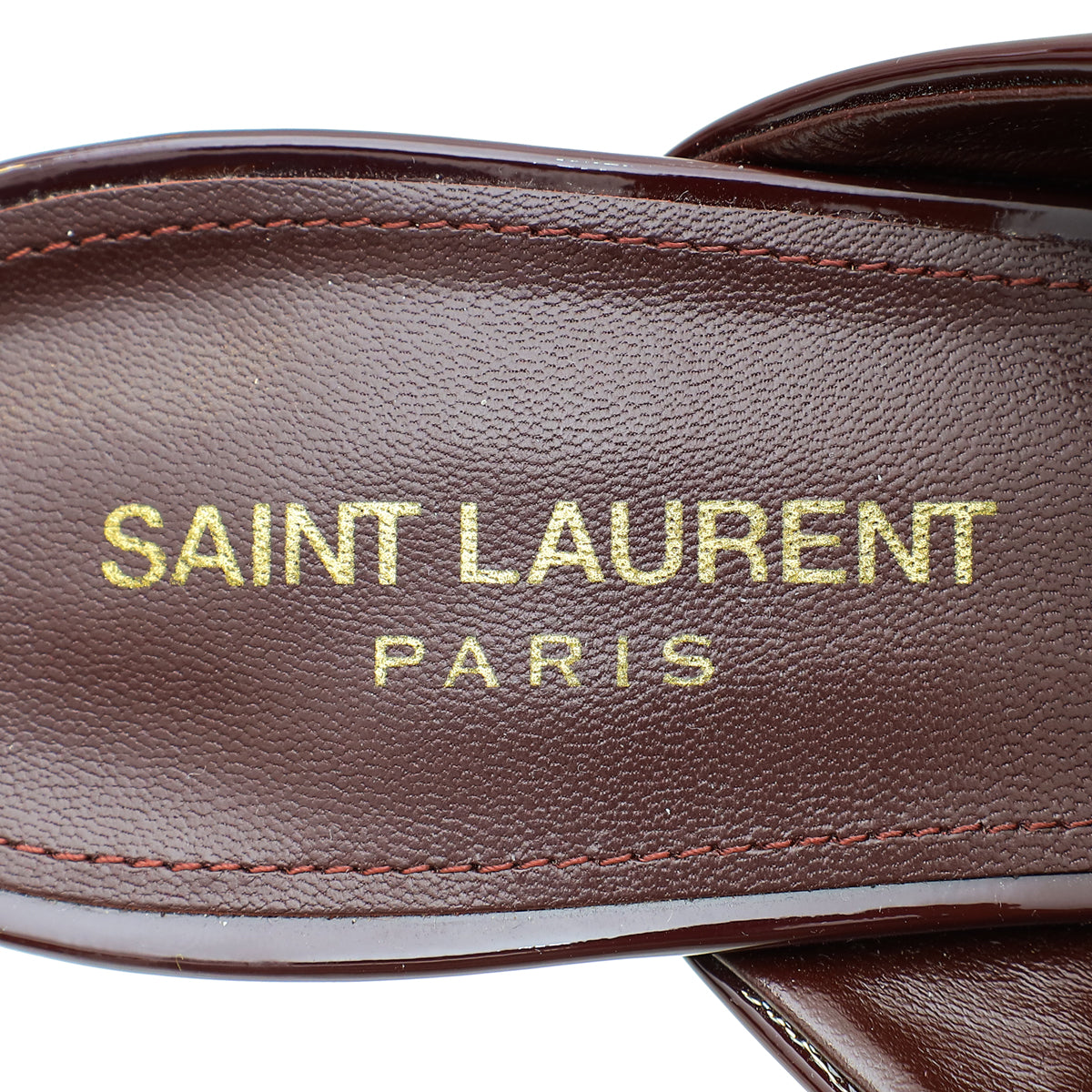 YSL Burgundy Loulou Criss Cross Sandals 39.5