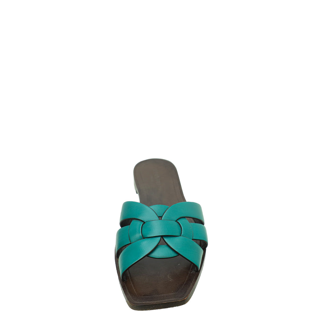 YSL Bicolor Tribute Flat Mule 39