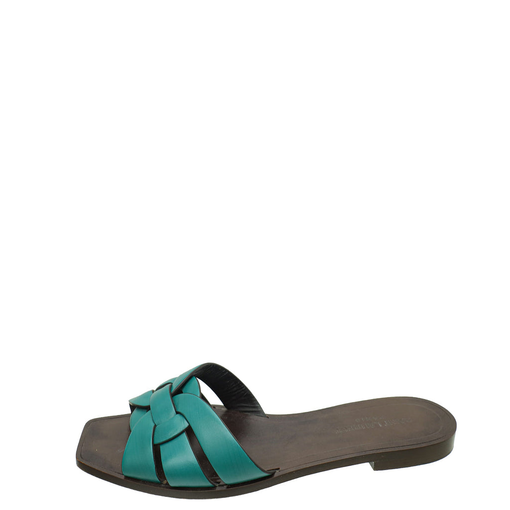 YSL Bicolor Tribute Flat Mule 39