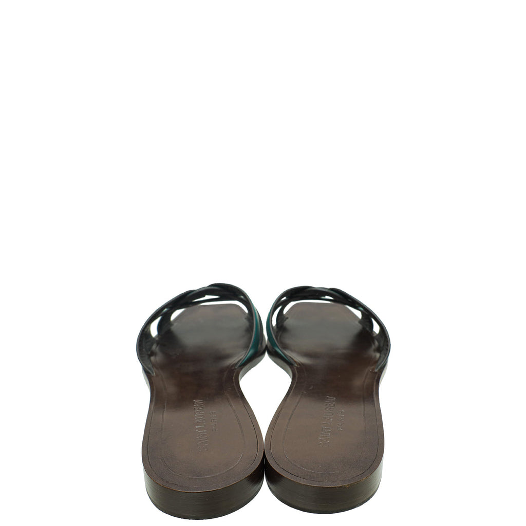 YSL Bicolor Tribute Flat Mule 39