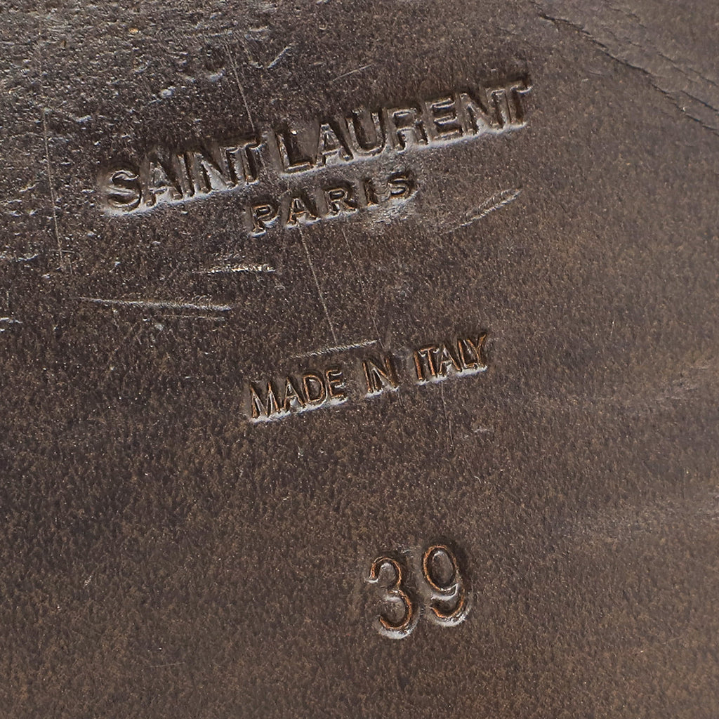 YSL Bicolor Tribute Flat Mule 39