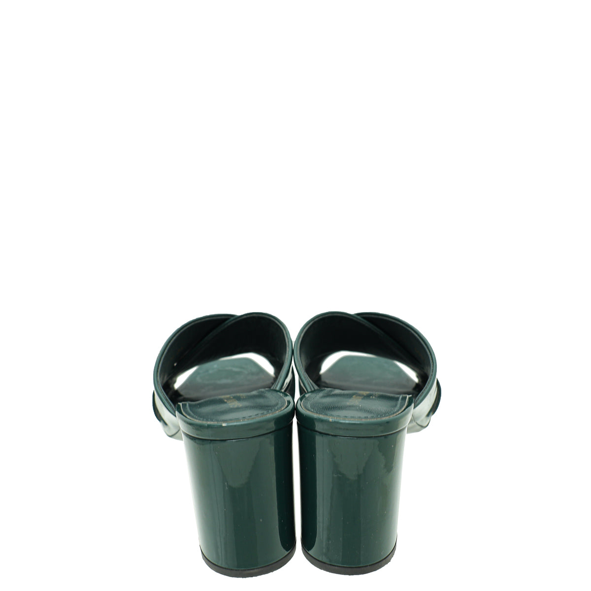 YSL Dark Green Loulou Criss Cross Sandals 39