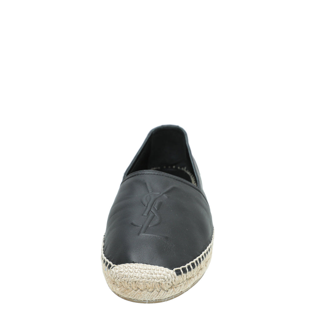 YSL Black Monogram Espadrille 39