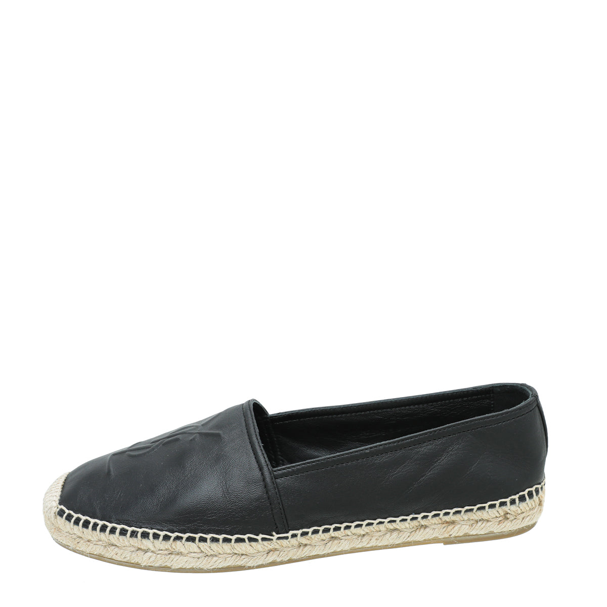 YSL Black Monogram Espadrille 39