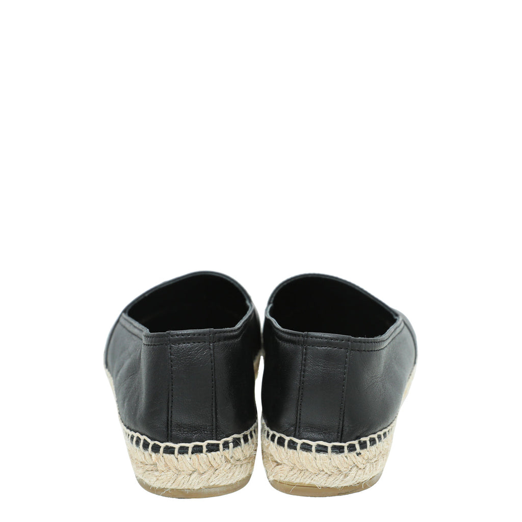YSL Black Monogram Espadrille 39
