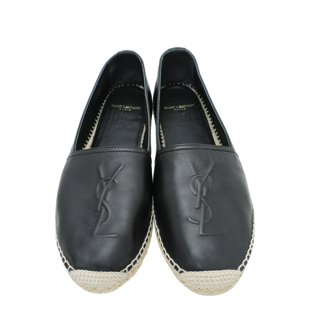 YSL Black Monogram Espadrille 39