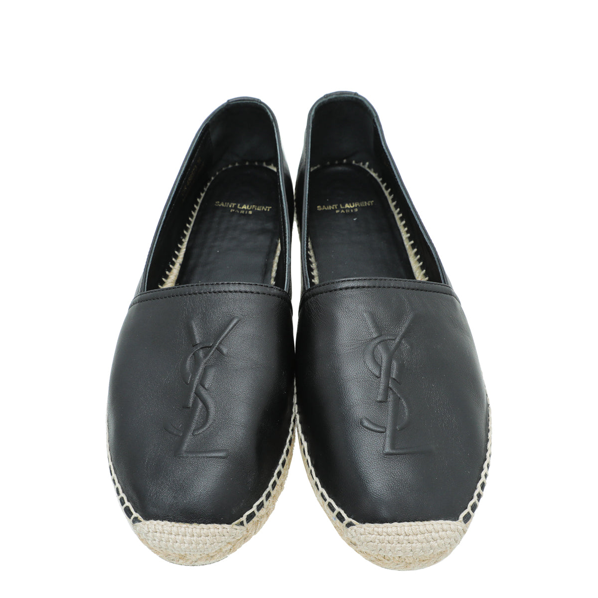 YSL Black Monogram Espadrille 39