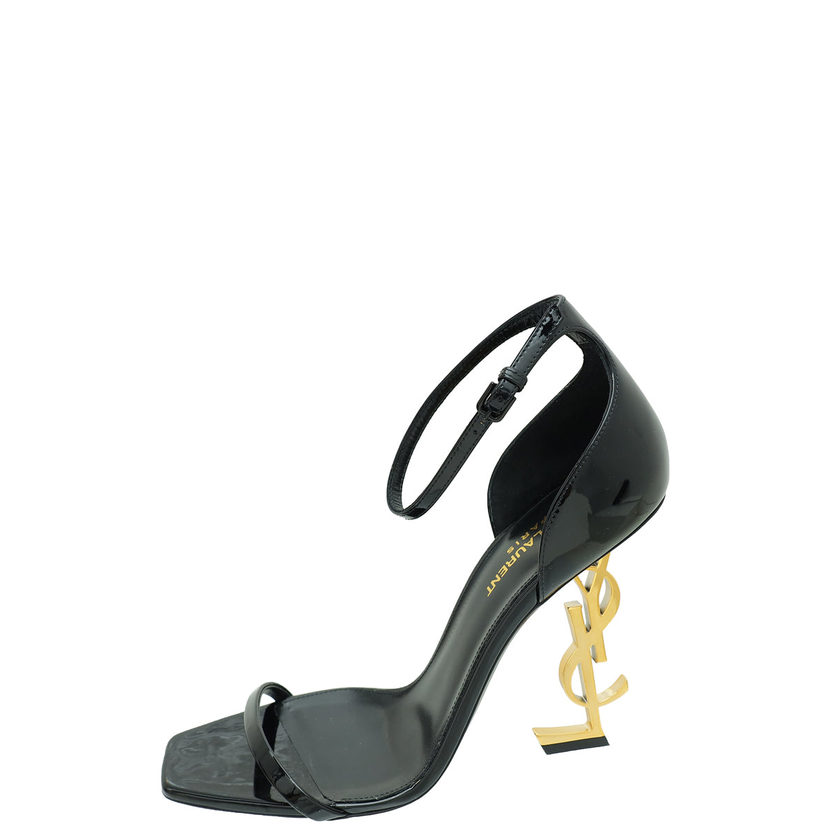 YSL Black Opyum Ankle Strap Sandal 39